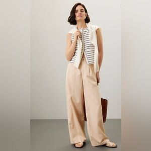 Madewell Harlow Wide-Leg Pant Beige Sz 8